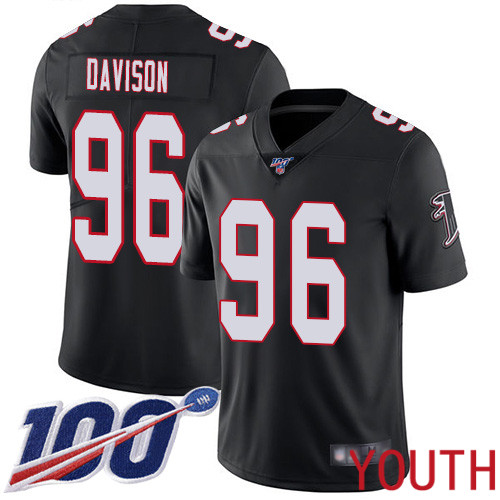 Atlanta Falcons Limited Black Youth Tyeler Davison Alternate Jersey NFL Football #96 100th Season Vapor Untouchable->youth nfl jersey->Youth Jersey